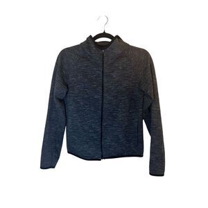 Uniqlo Full Zip Marled Heather Hoodie Grey with Pockets SMALL